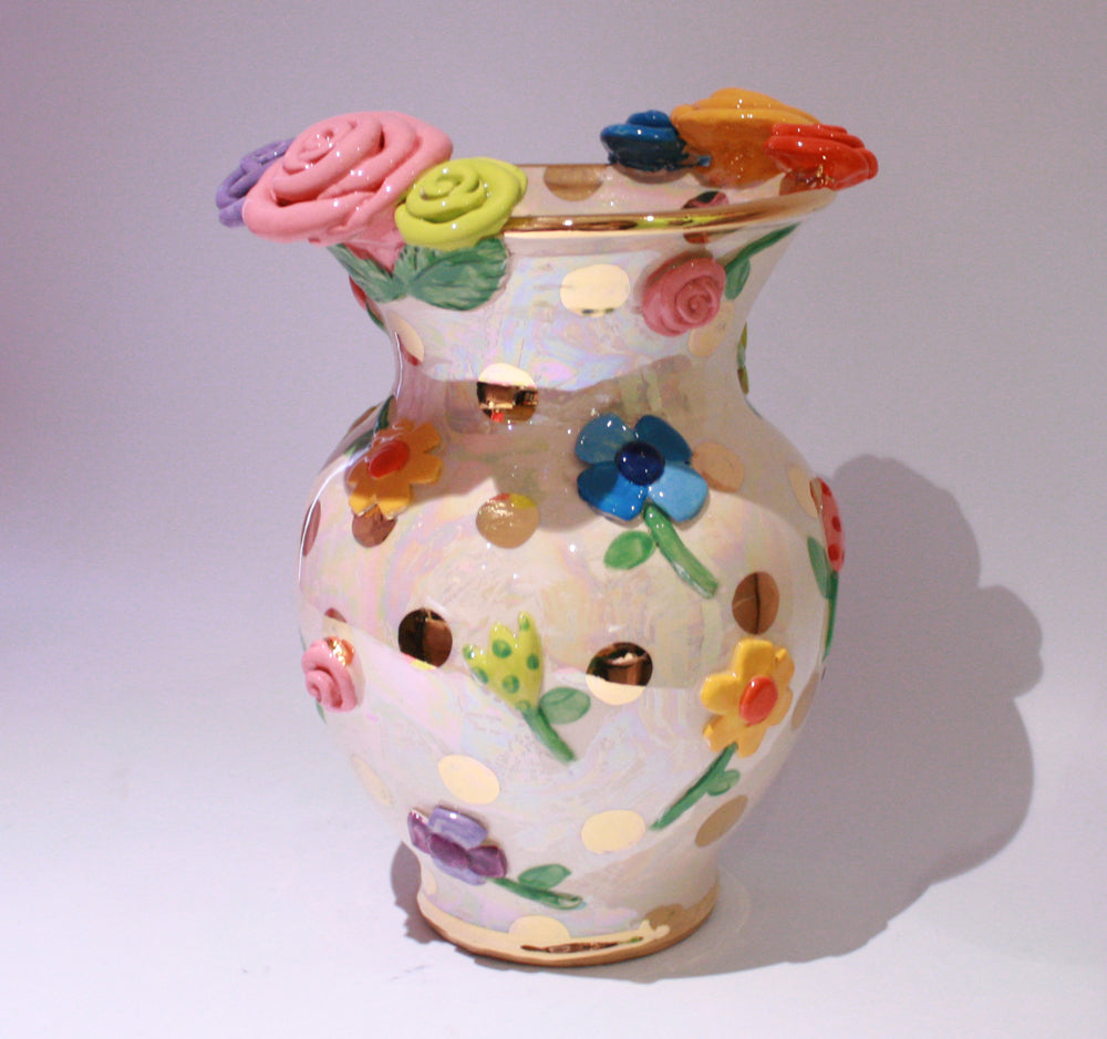 Large Fat Vase Pressed Flowers - MaryRoseYoung