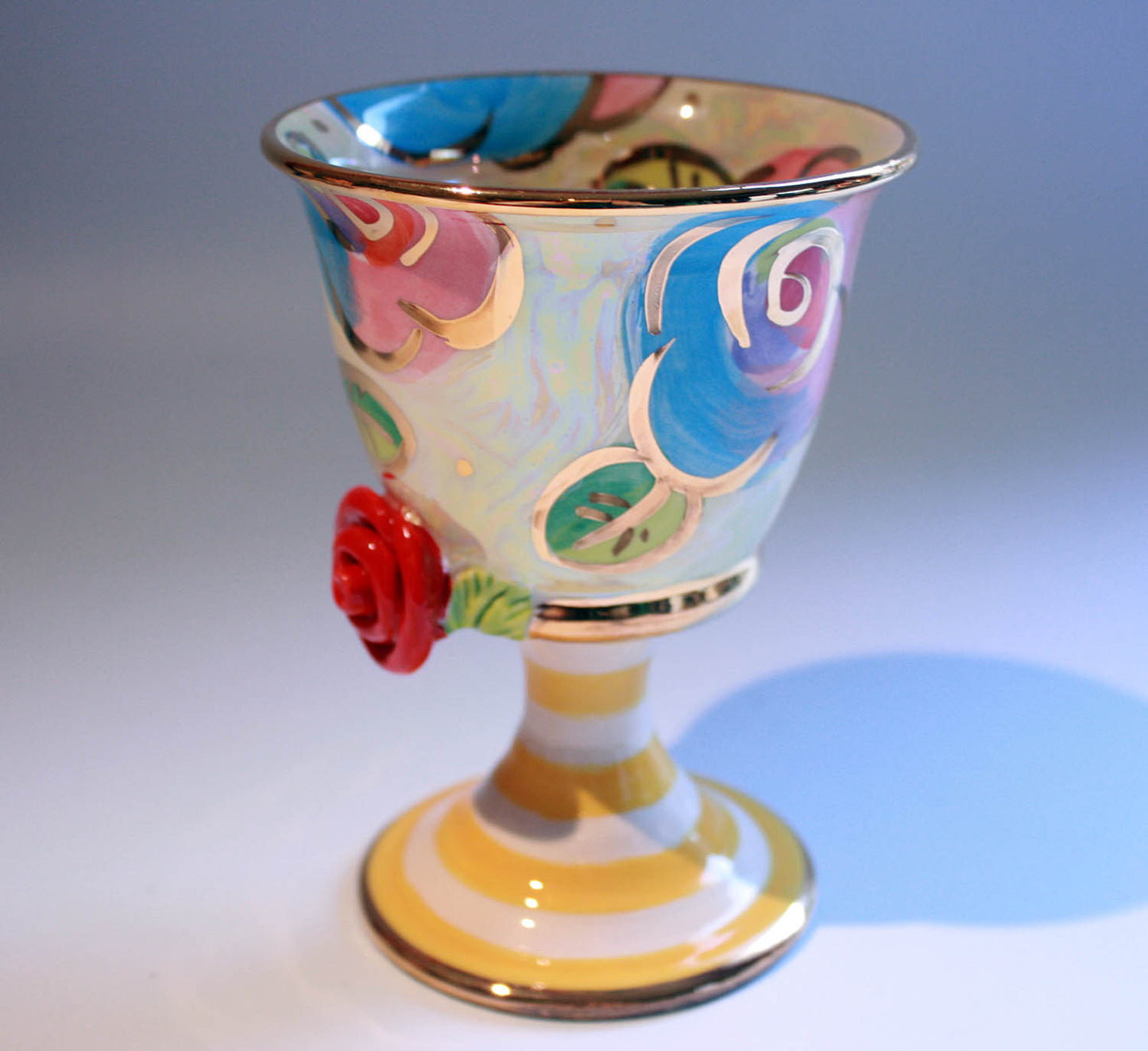 Goblet "Lustred New Rose Lemon" - MaryRoseYoung