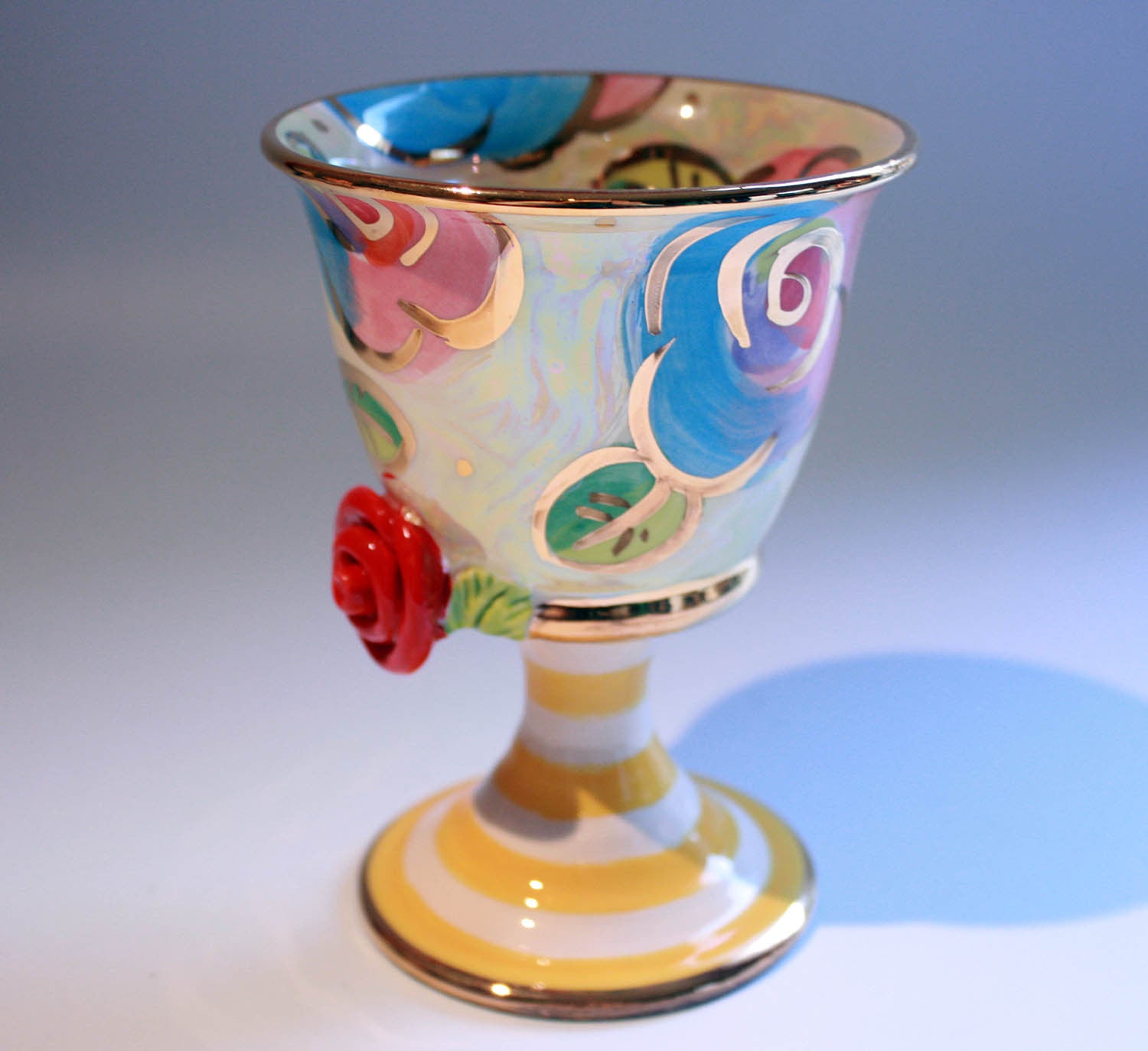 Goblet "Lustred New Rose Lemon" - MaryRoseYoung
