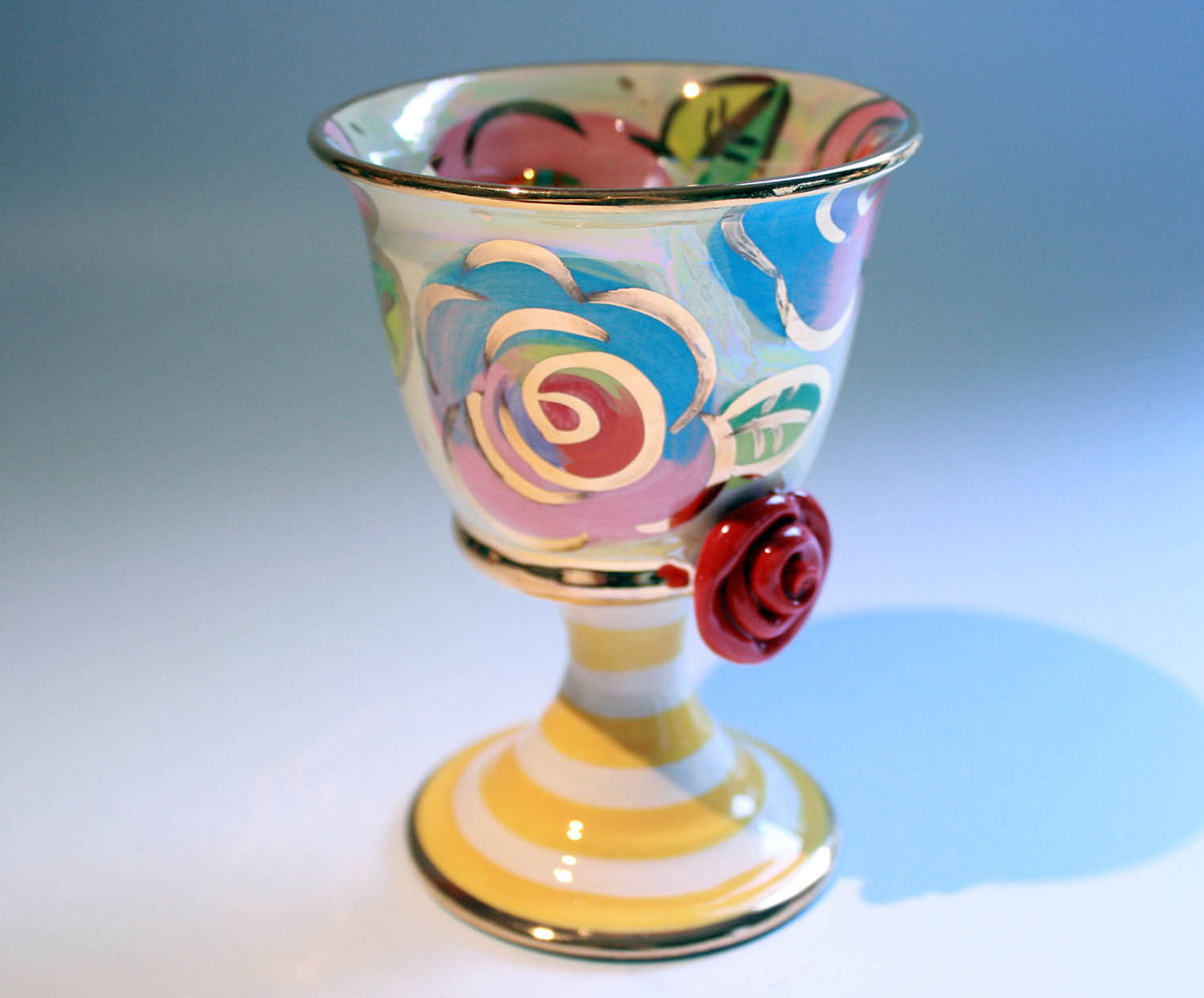 Goblet "Lustred New Rose Lemon" - MaryRoseYoung