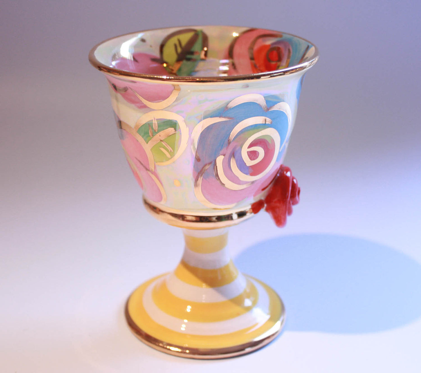 Goblet "Lustred New Rose Lemon" - MaryRoseYoung