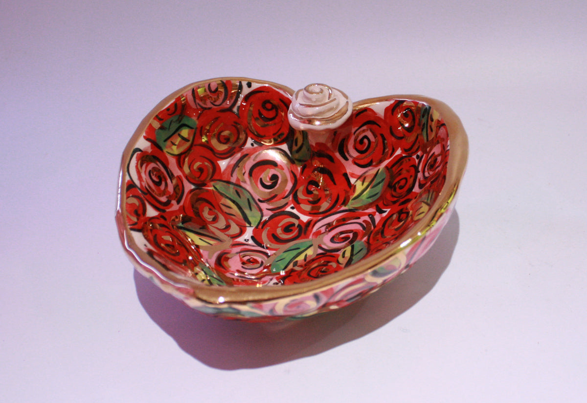 Heart Shaped Bowl in Rosebush - MaryRoseYoung