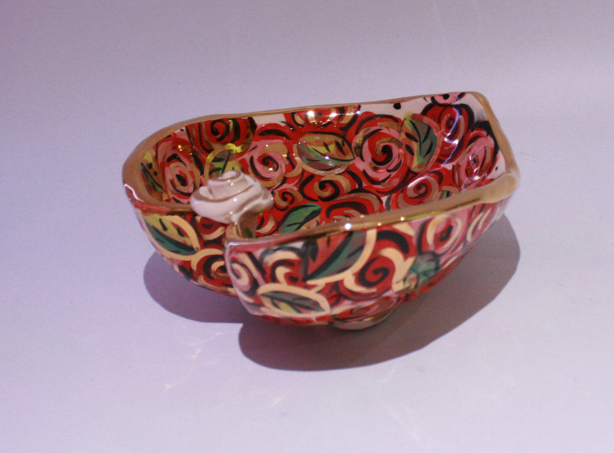 Heart Shaped Bowl in Rosebush - MaryRoseYoung