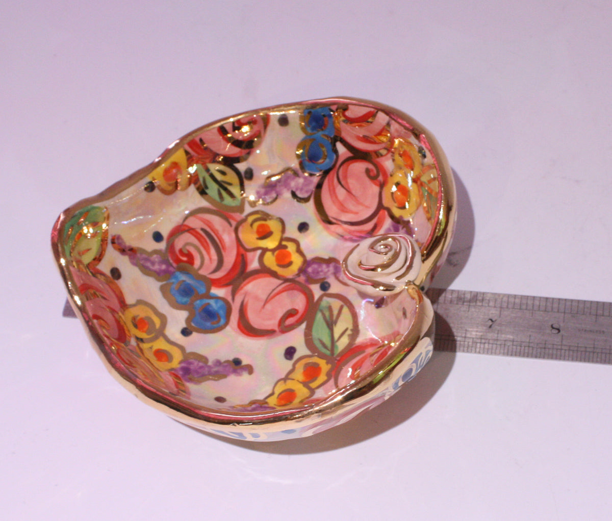 Heart Shaped Bowl Vintage Floral - MaryRoseYoung