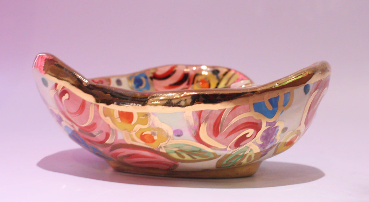 Heart Shaped Bowl Vintage Floral - MaryRoseYoung