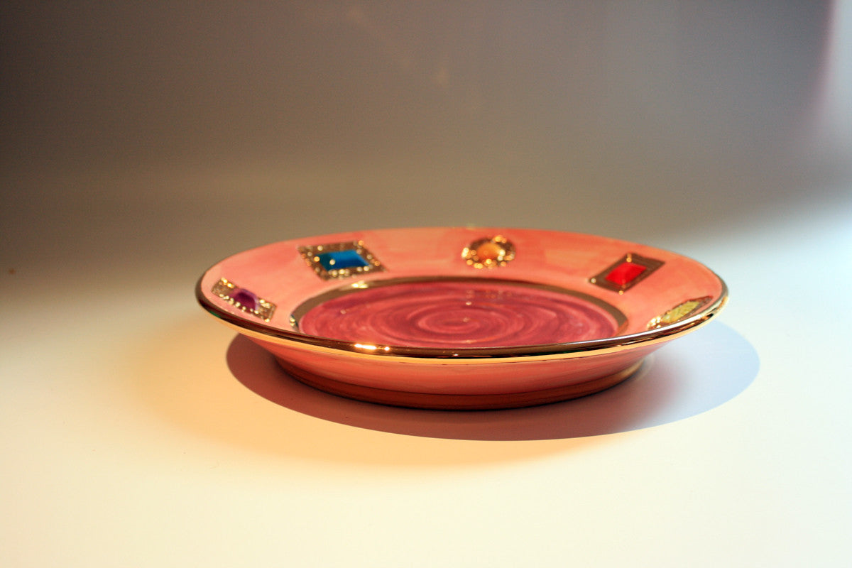 Jewelled Dinner Plate Pink - MaryRoseYoung