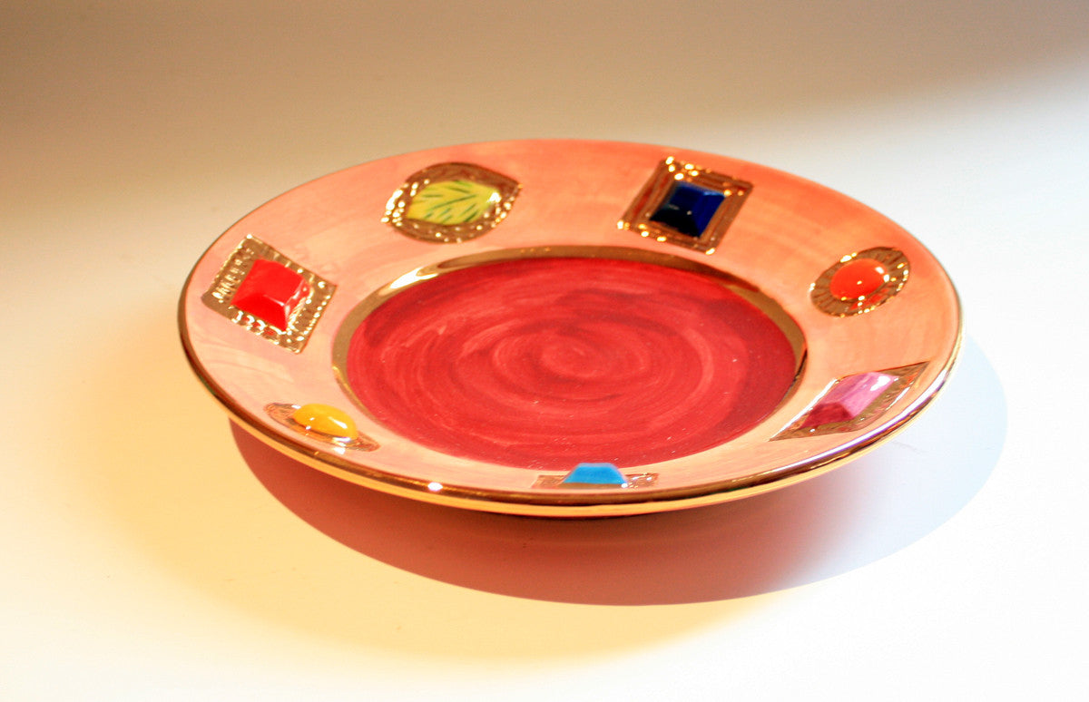 Jewelled Dinner Plate Pink - MaryRoseYoung