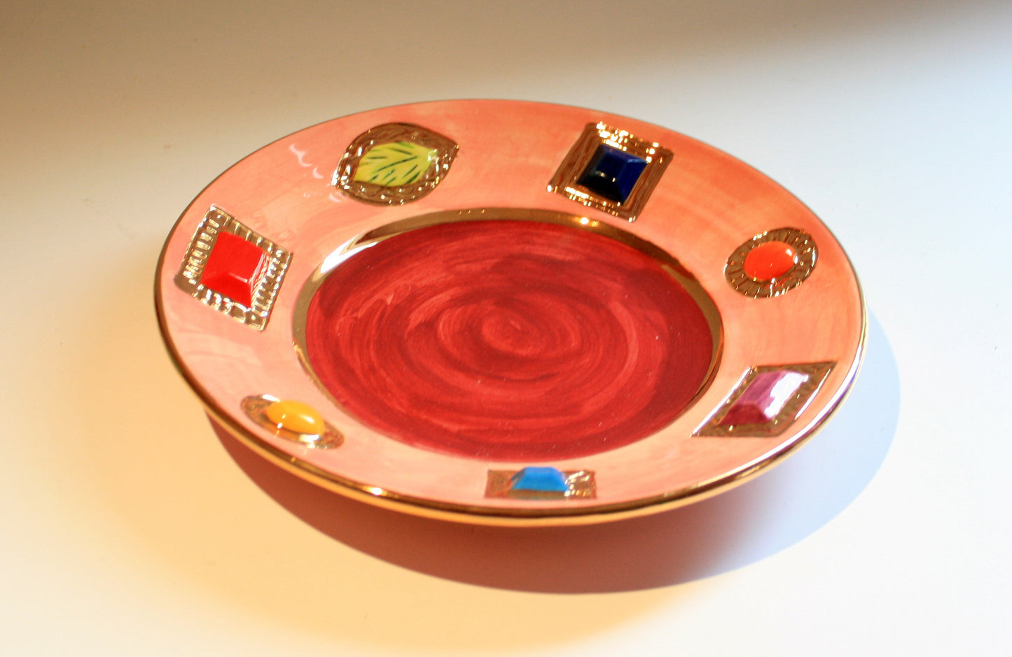 Jewelled Dinner Plate Pink - MaryRoseYoung