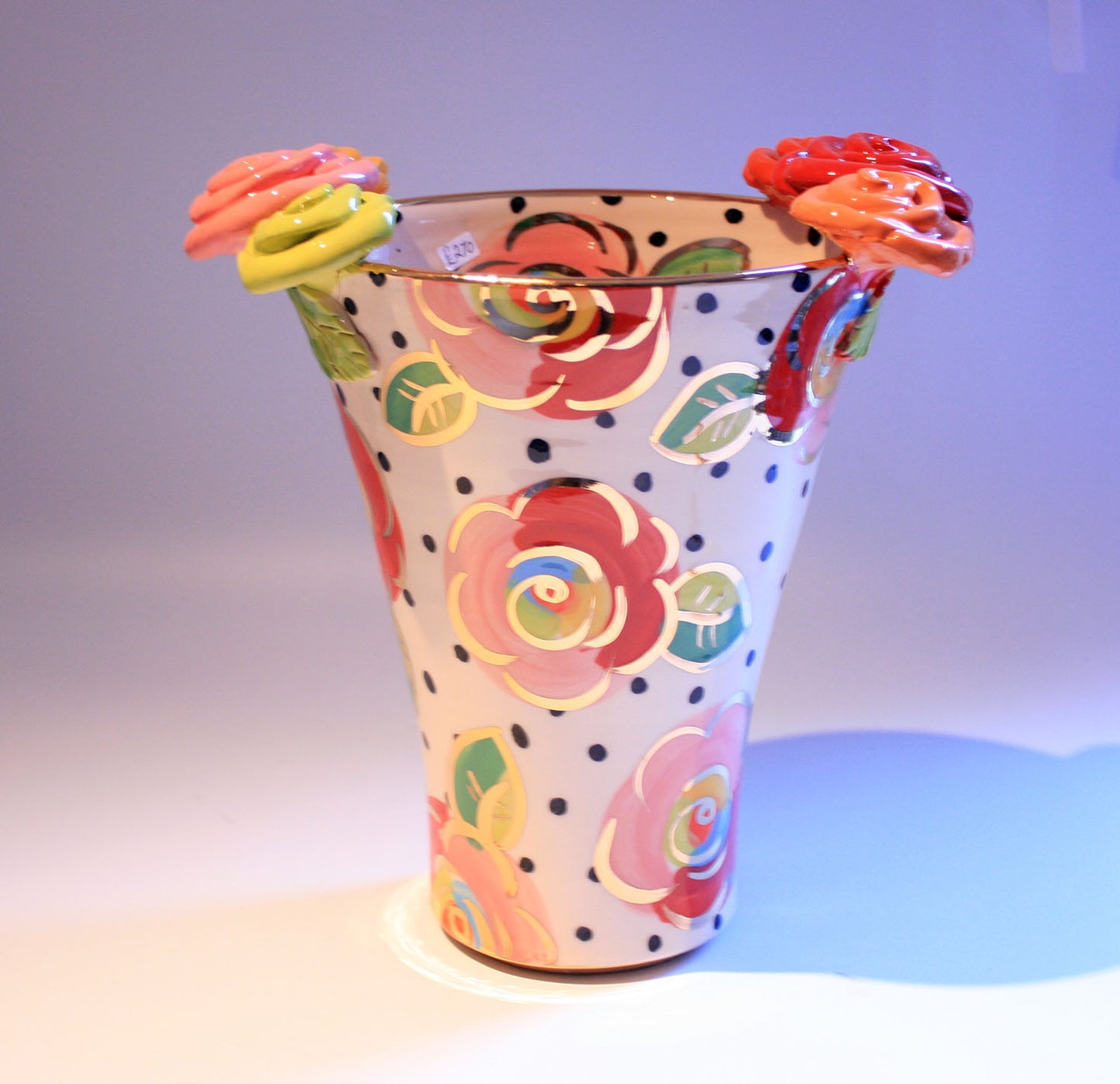 Large Rose Edged Flared Vase - MaryRoseYoung