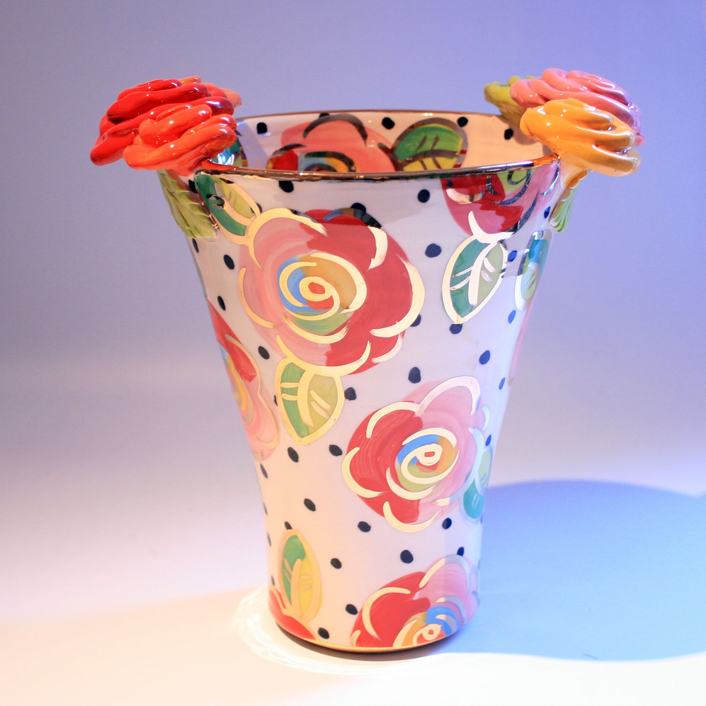 Large Rose Edged Flared Vase - MaryRoseYoung