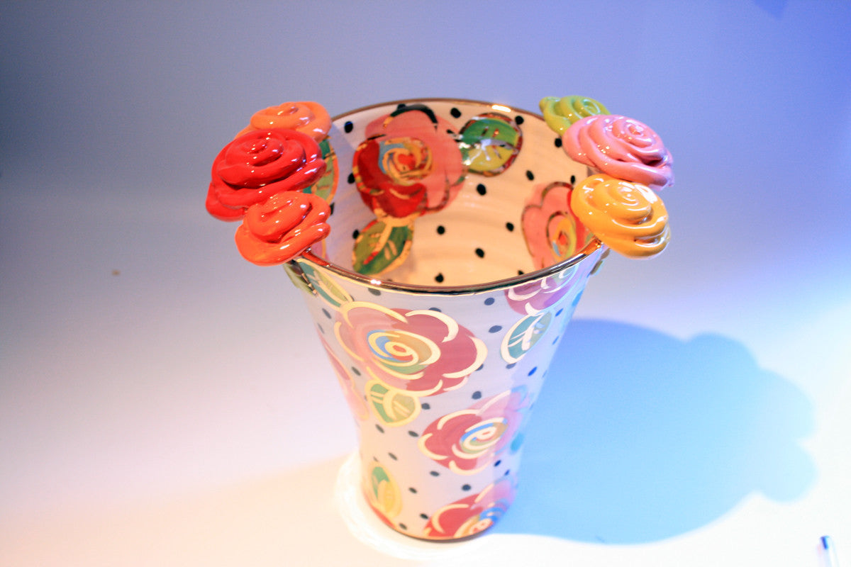 Medium Flared Rose Edged Vase - MaryRoseYoung