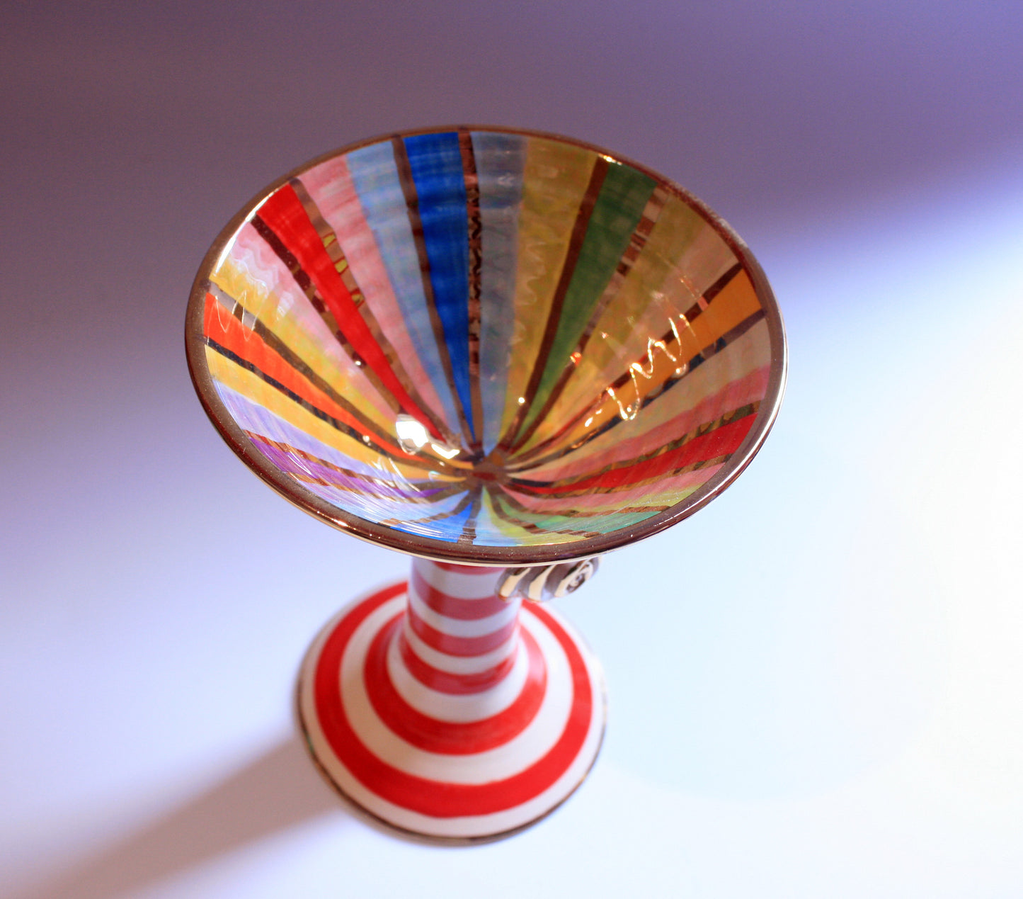 Martini Goblet Lustred Stripe - MaryRoseYoung