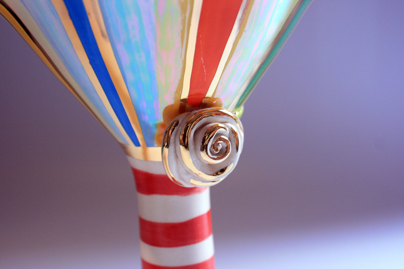 Martini Goblet Lustred Stripe - MaryRoseYoung