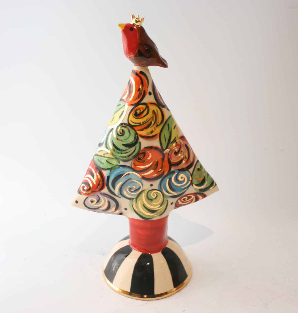 Medium Christmas Tree with Robin - MaryRoseYoung