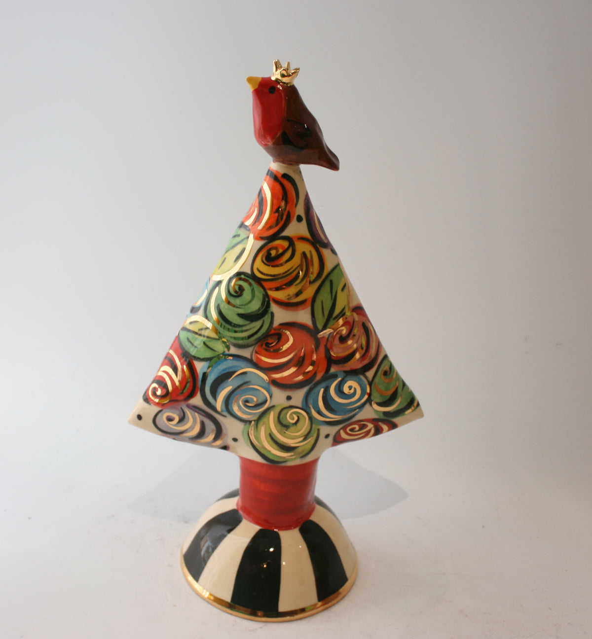 Medium Christmas Tree with Robin - MaryRoseYoung