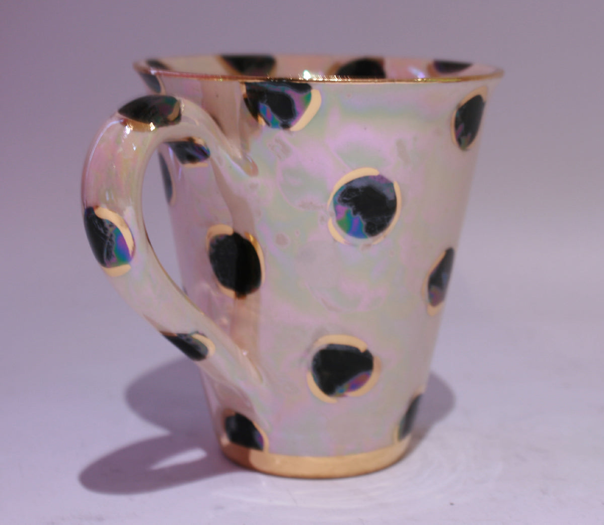 New Shape Large Mug Black Dot - MaryRoseYoung