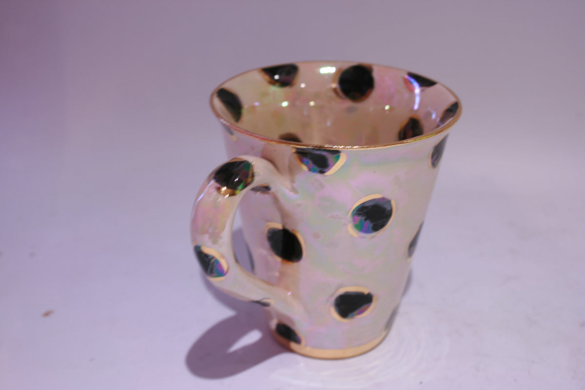New Shape Large Mug Black Dot - MaryRoseYoung