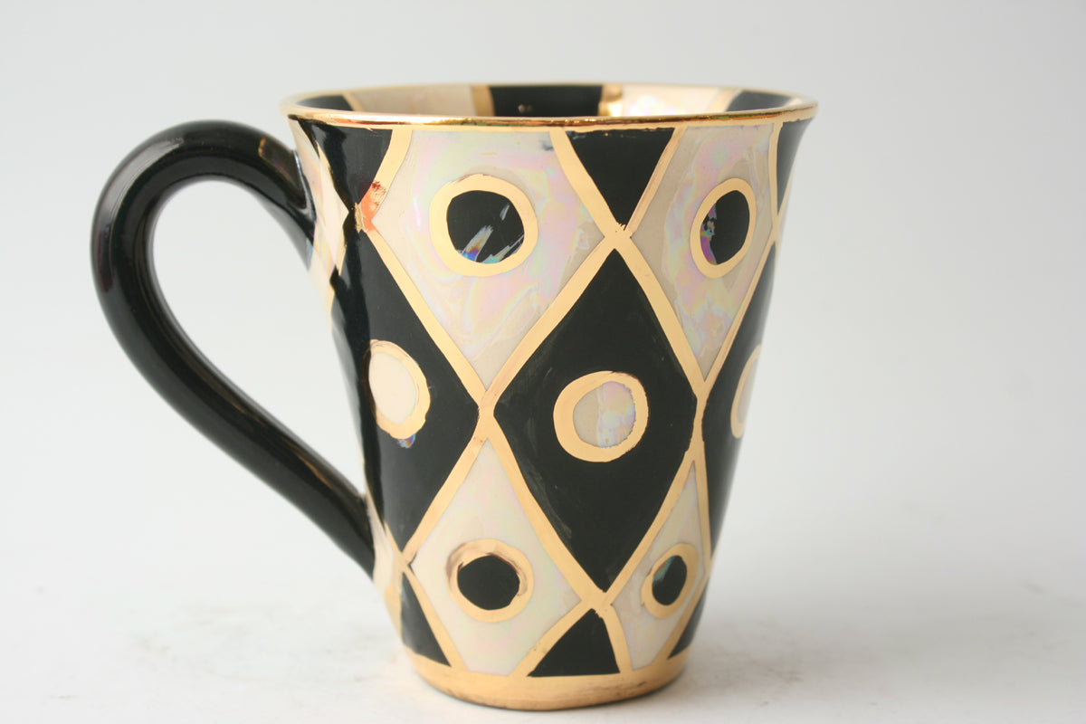 Black and White Chequer Mug - MaryRoseYoung