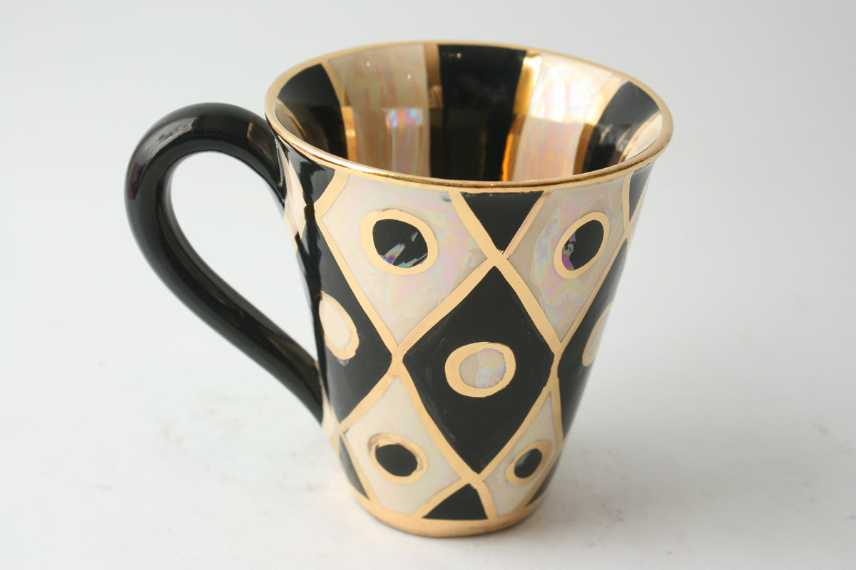 Black and White Chequer Mug - MaryRoseYoung