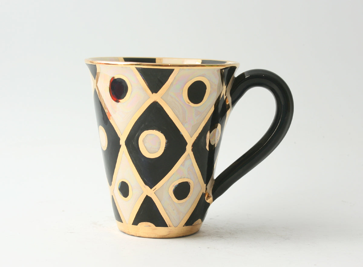 Black and White Chequer Mug - MaryRoseYoung