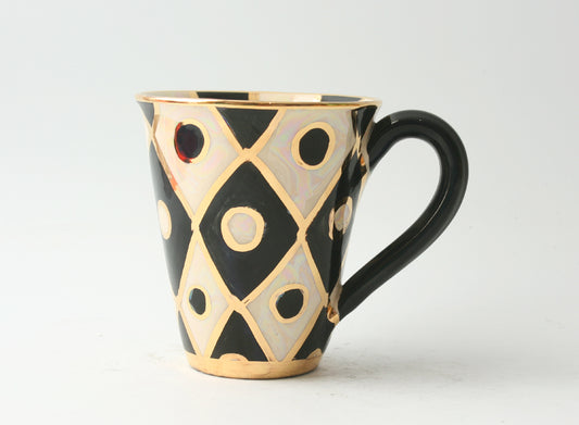 Black and White Chequer Mug - MaryRoseYoung