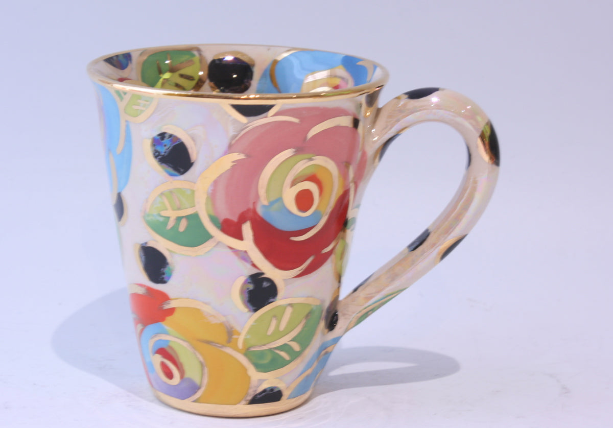 Large Mug Gold New Rose Black Dot - MaryRoseYoung