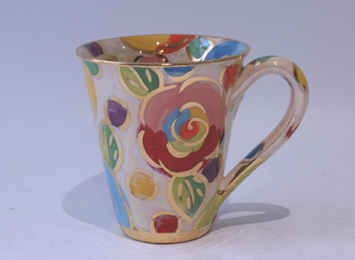 Large Mug Gold New Rose Coloured Dot - MaryRoseYoung