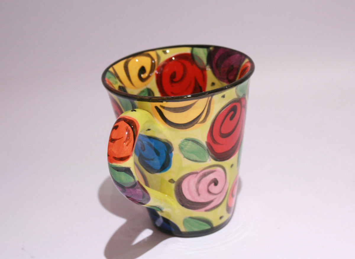 New Shape Large Mug Rosebush Green - MaryRoseYoung