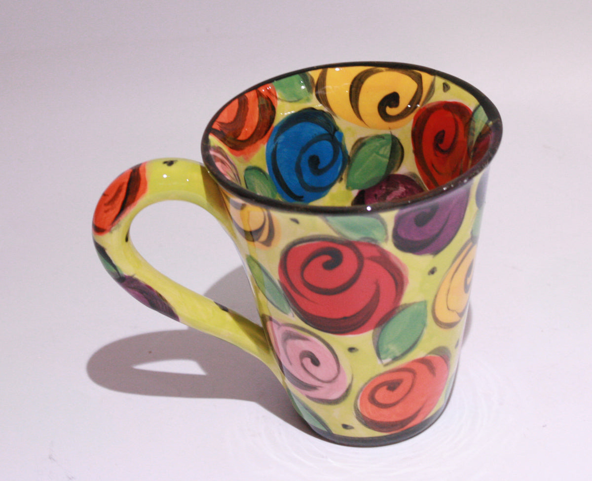 New Shape Large Mug Rosebush Green - MaryRoseYoung