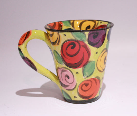 New Shape Large Mug Rosebush Green - MaryRoseYoung