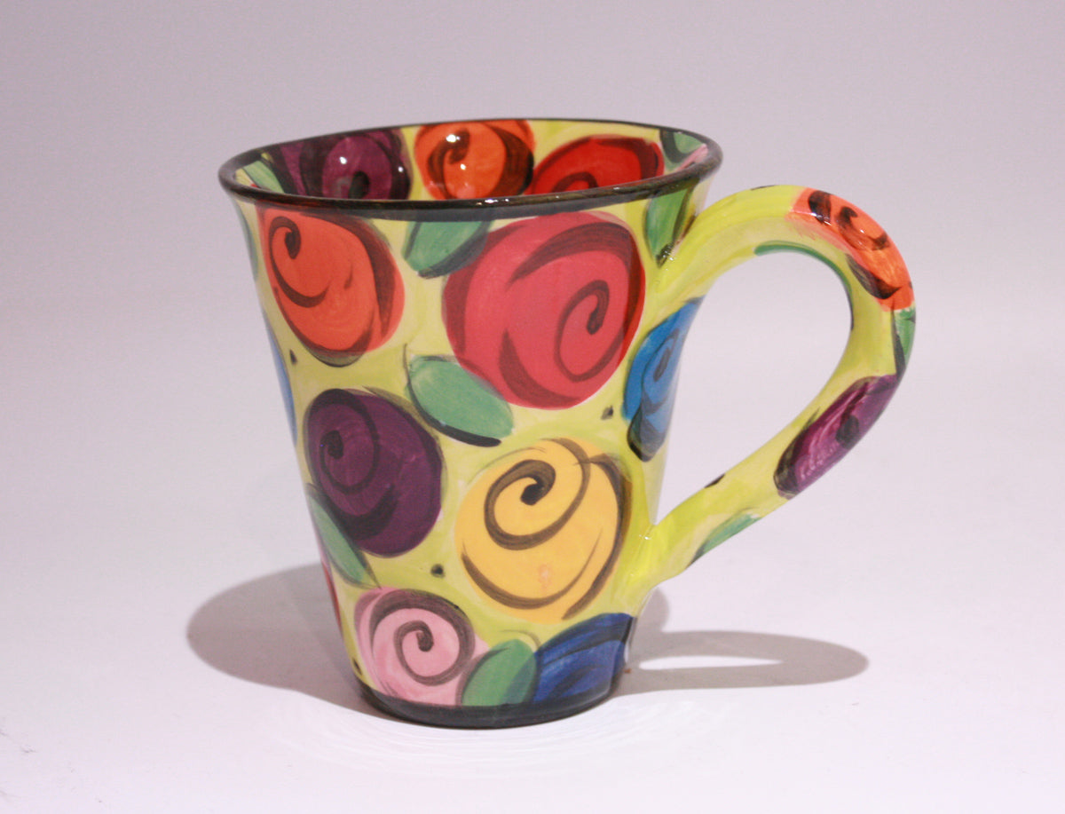 New Shape Large Mug Rosebush Green - MaryRoseYoung