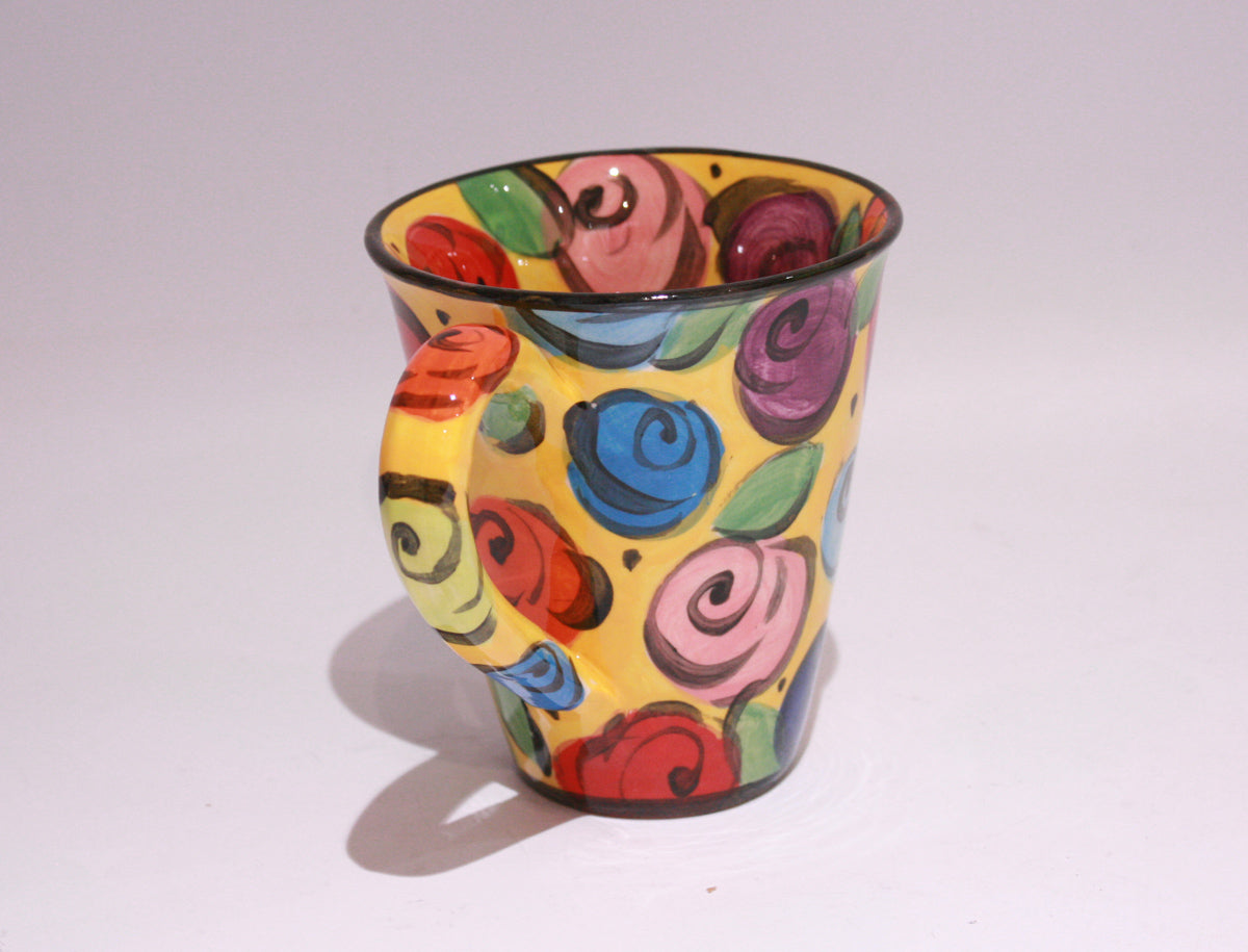 New Shape Large Mug Rosebush Yellow - MaryRoseYoung