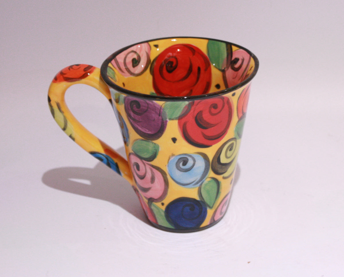 New Shape Large Mug Rosebush Yellow - MaryRoseYoung