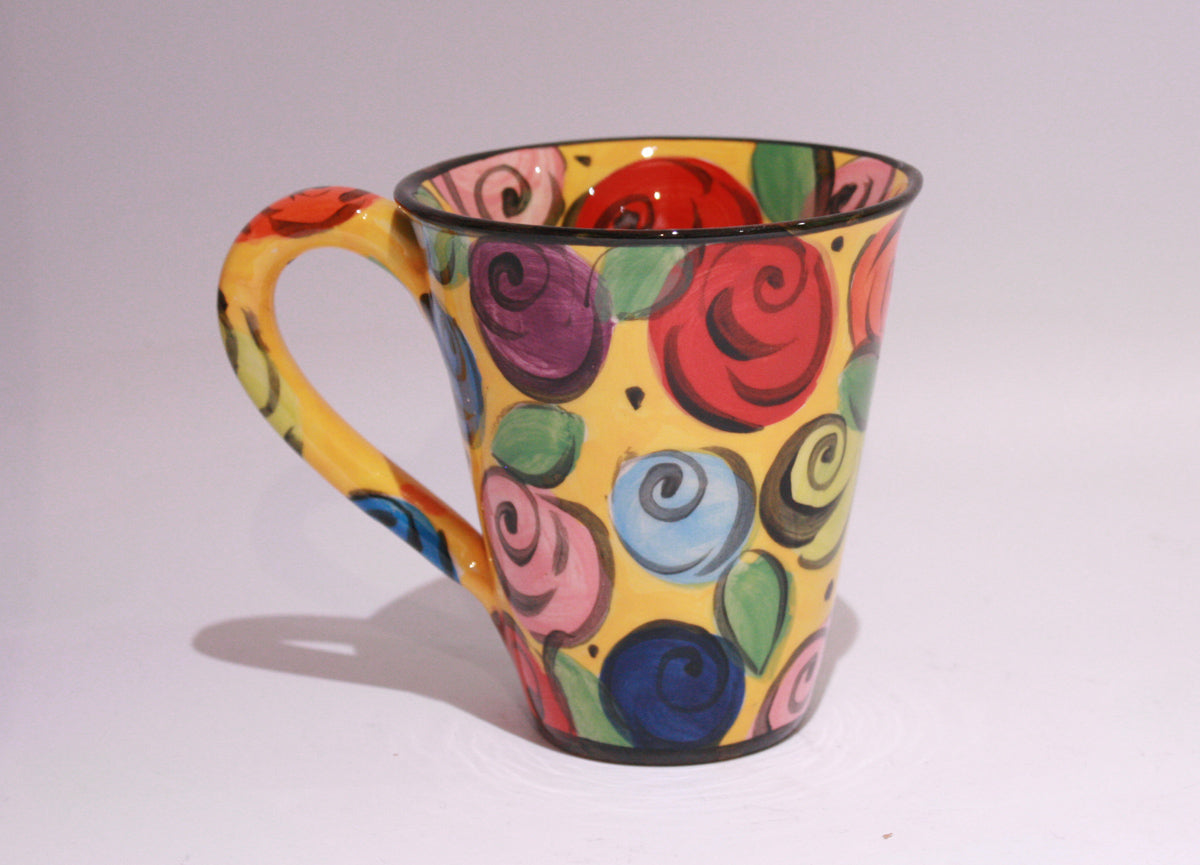 New Shape Large Mug Rosebush Yellow - MaryRoseYoung