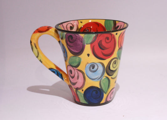 New Shape Large Mug Rosebush Yellow - MaryRoseYoung