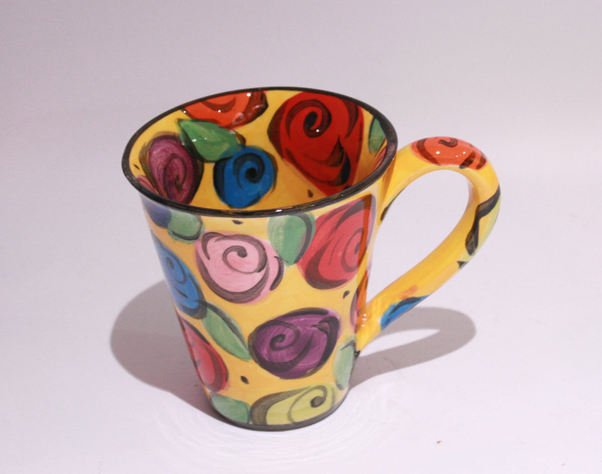 New Shape Large Mug Rosebush Yellow - MaryRoseYoung