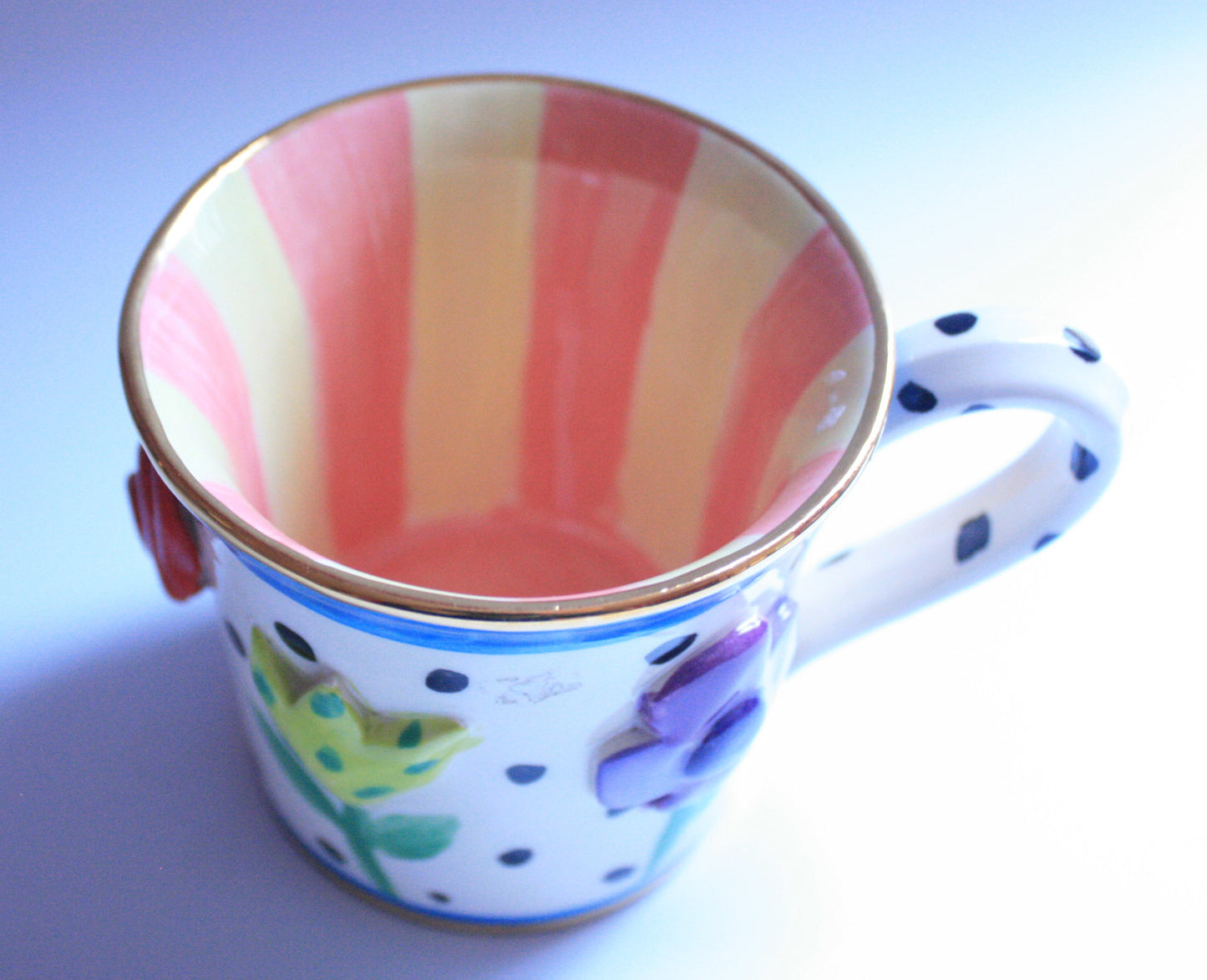 Pressed Flower Mug Salmon & Lemon - MaryRoseYoung