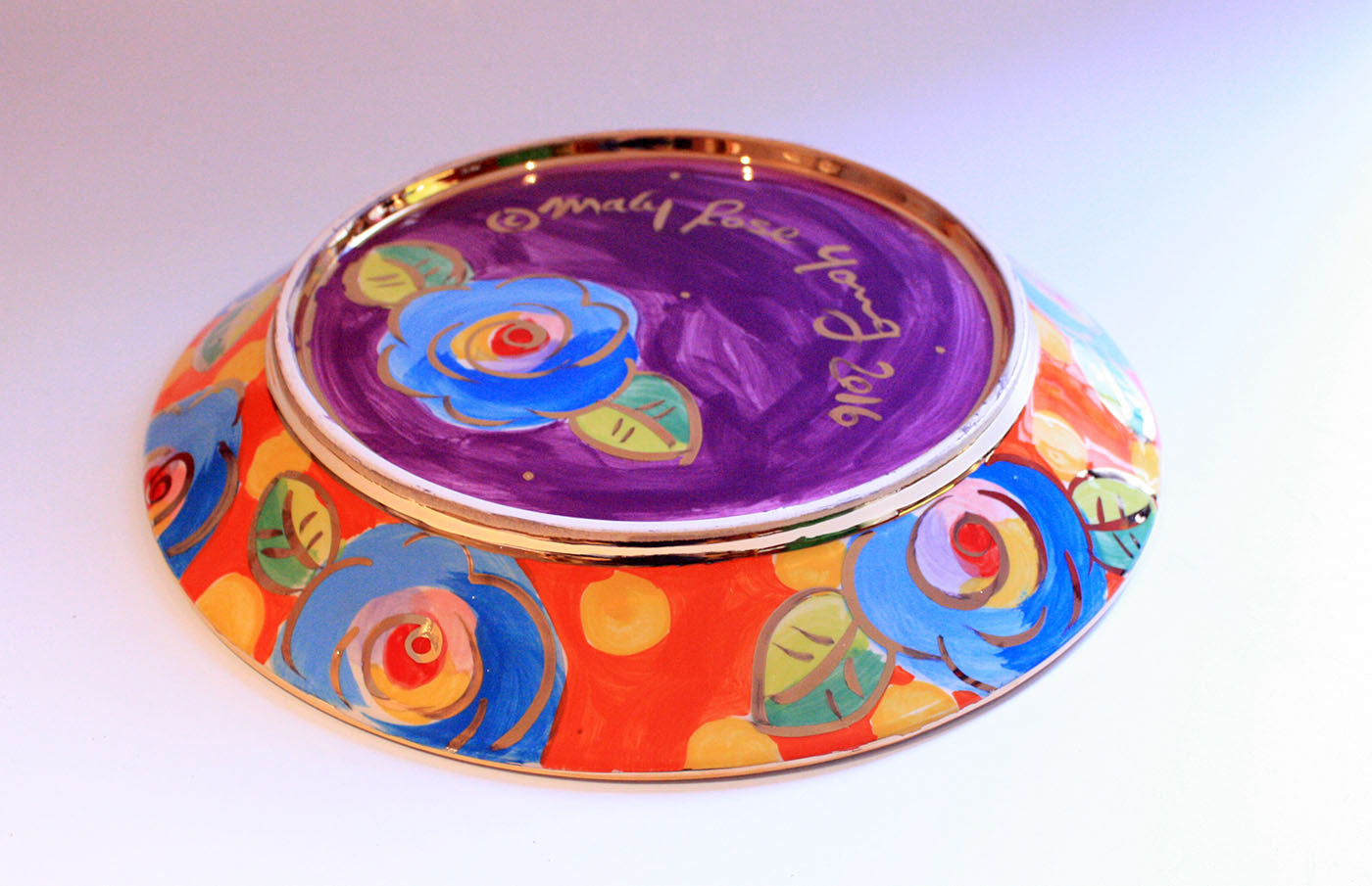 Dinner Plate Roses Purple and Dotty Orange - MaryRoseYoung