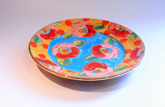 Dinner Plate Roses Pale Blue with Dotty Yellow - MaryRoseYoung