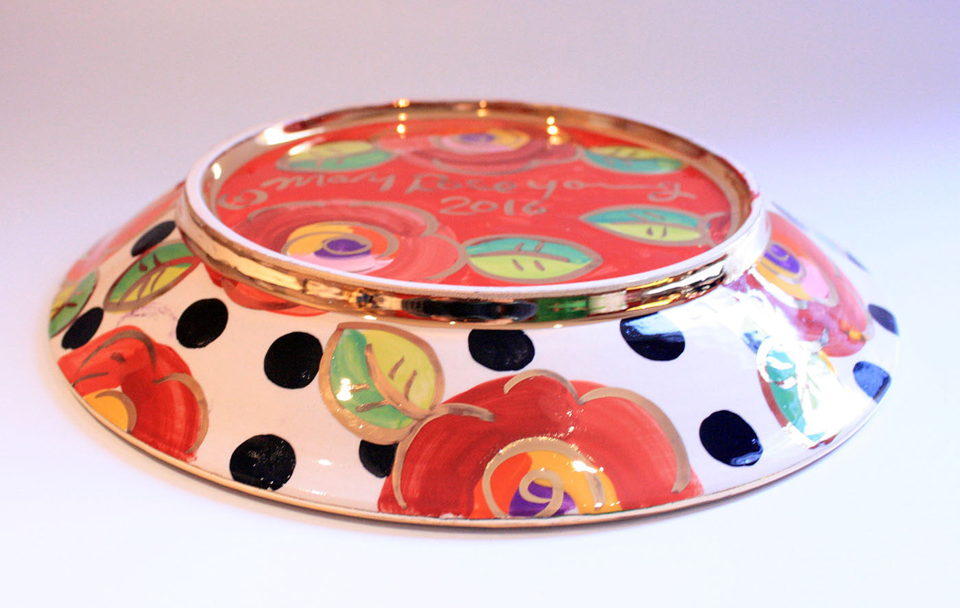 Dinner Plate Roses Red with Black Dots - MaryRoseYoung