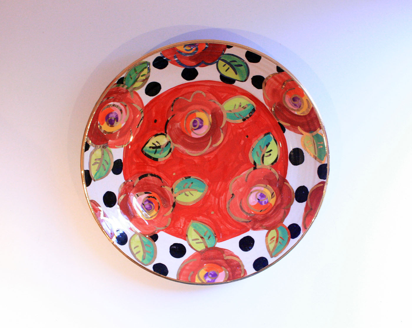 Dinner Plate Roses Red with Black Dots - MaryRoseYoung