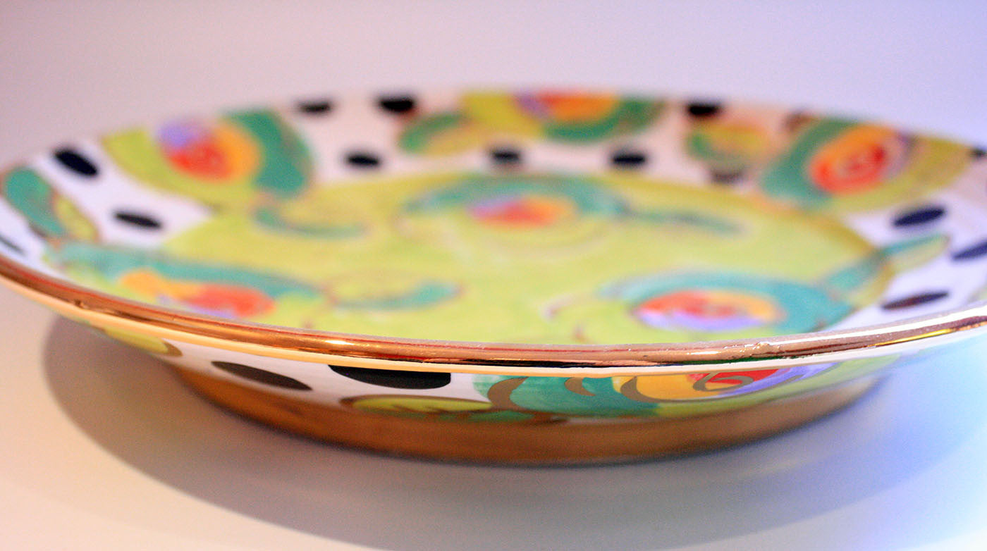 Dinner Plate Roses Lime Green with Black Dots - MaryRoseYoung