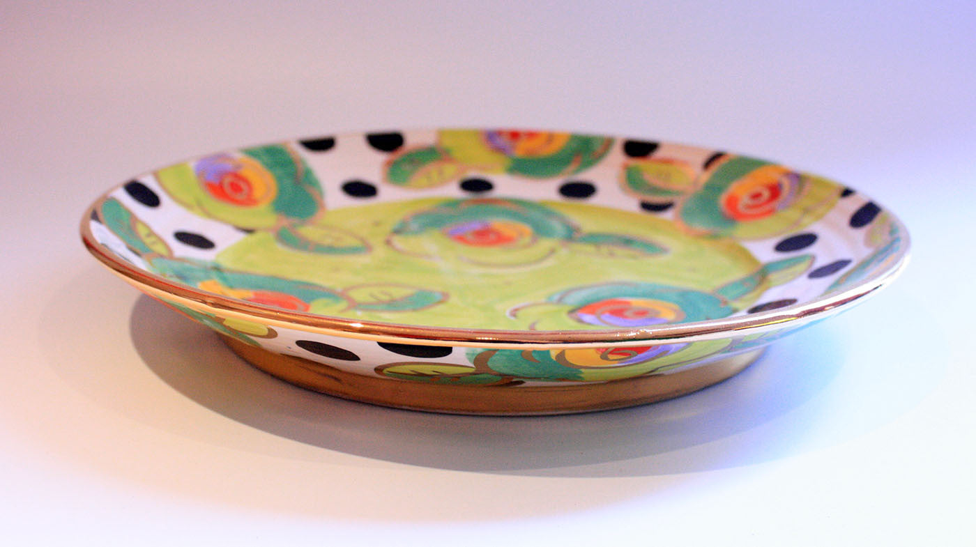 Dinner Plate Roses Lime Green with Black Dots - MaryRoseYoung