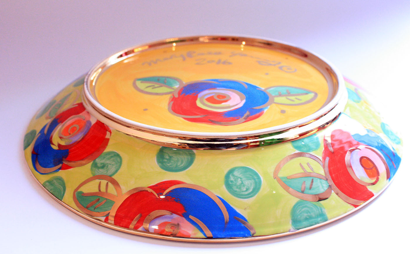 Dinner Plate Roses Yellow with Dotty Green - MaryRoseYoung