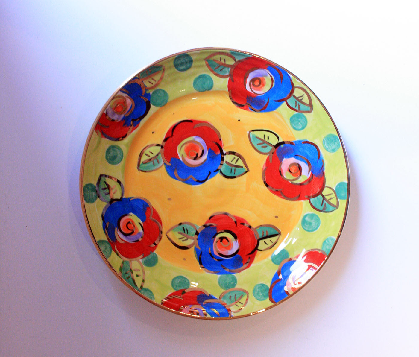 Dinner Plate Roses Yellow with Dotty Green - MaryRoseYoung