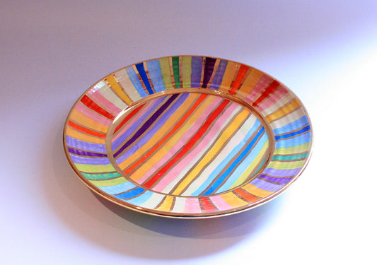 Dinner Plate Lustred Stripes - MaryRoseYoung