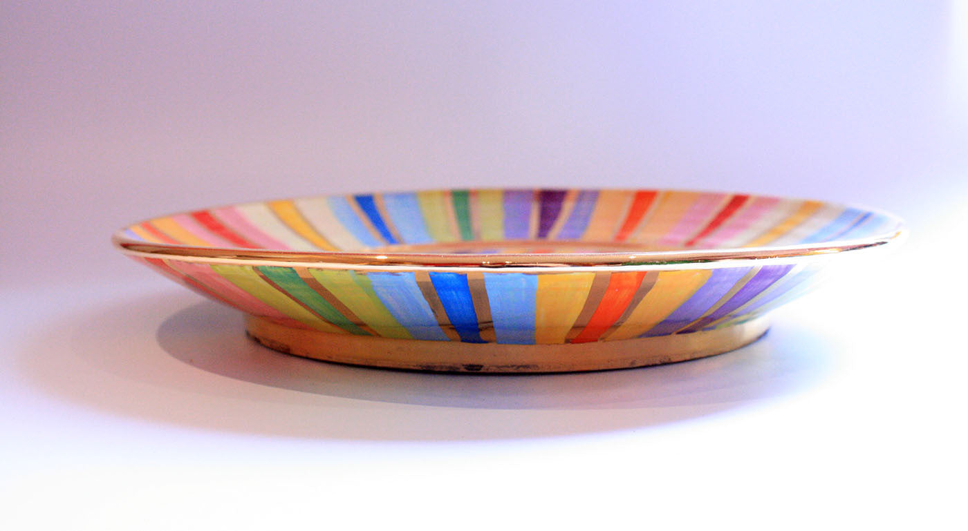 Dinner Plate Lustred Stripes - MaryRoseYoung