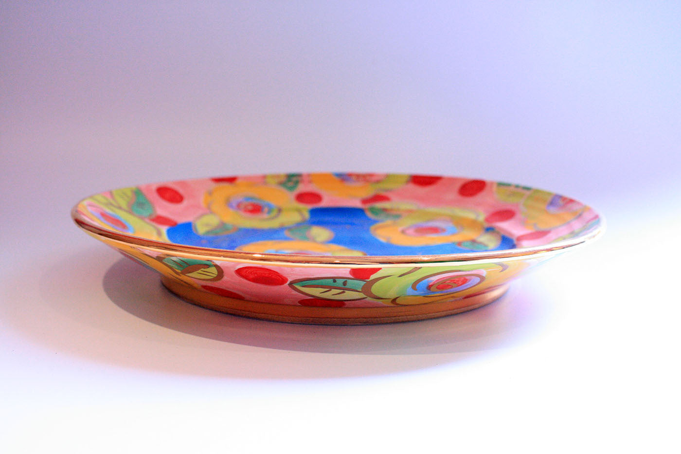 Dinner Plate Blue with Dotty Pink - MaryRoseYoung