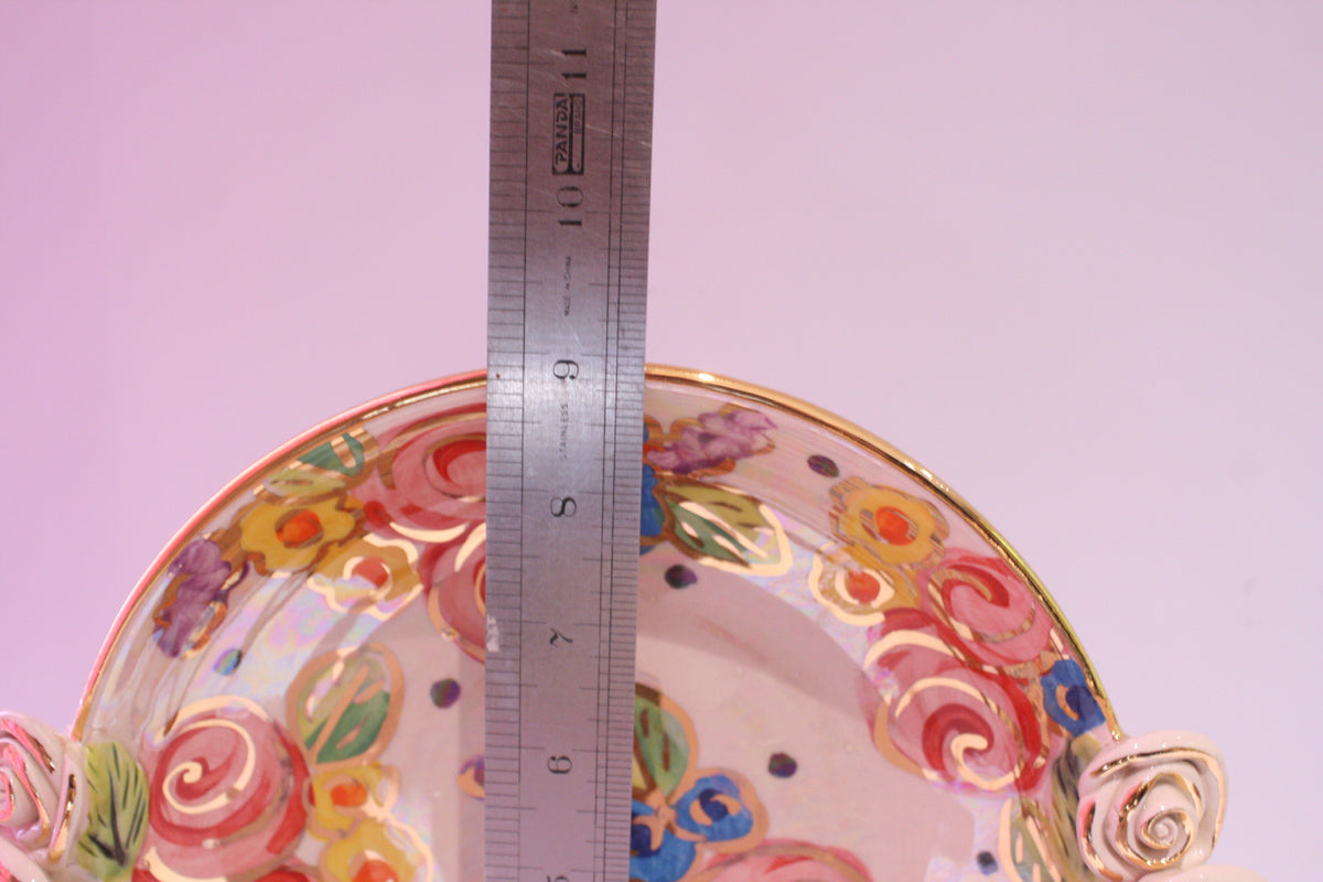 Rose Edged Side Plate Vintage Floral - MaryRoseYoung