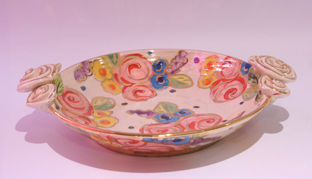 Rose Edged Side Plate Vintage Floral - MaryRoseYoung